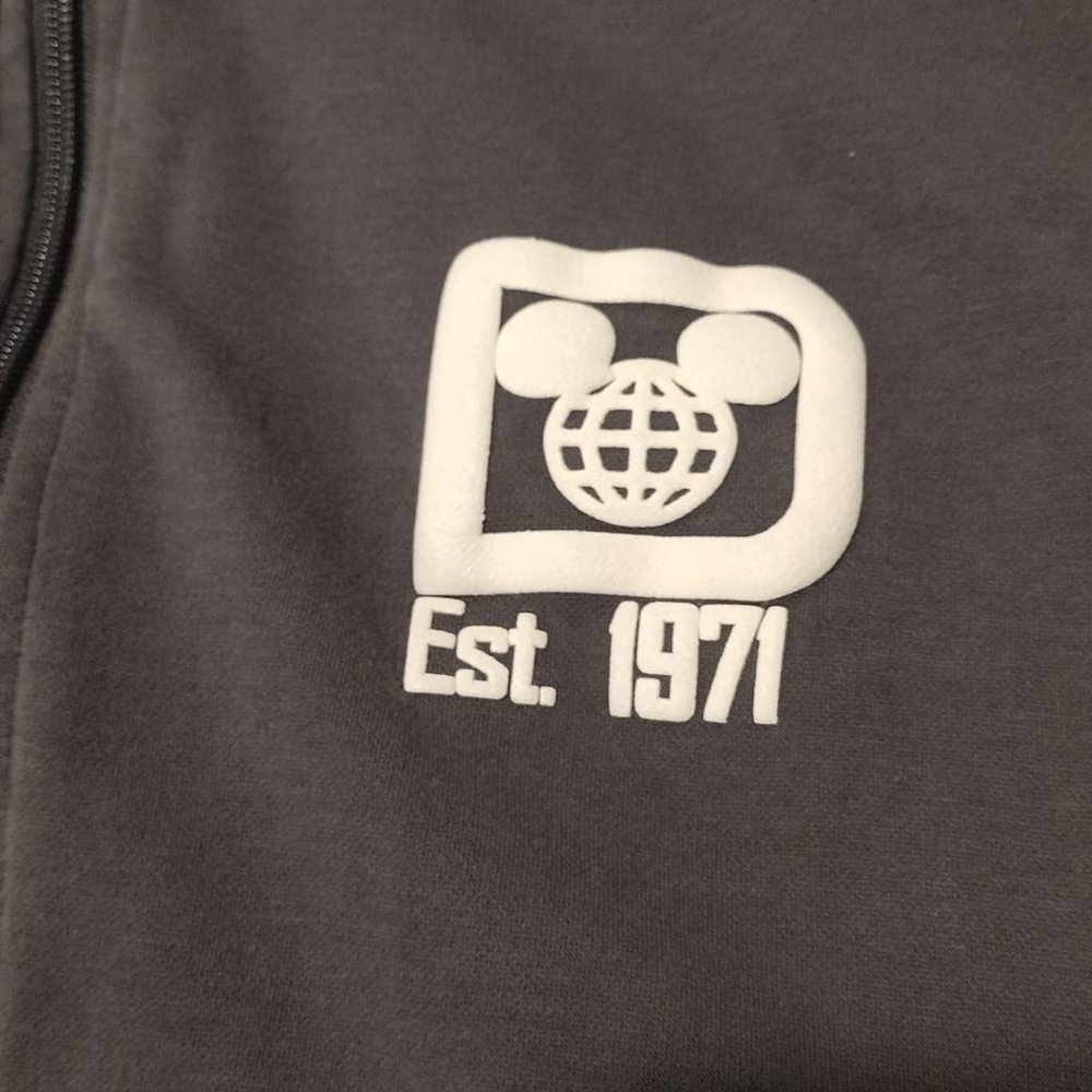 Disney Parks Walt Disney World Gray Zip Track Jacket Spirit Jersey Sz L - Picture 7 of 11